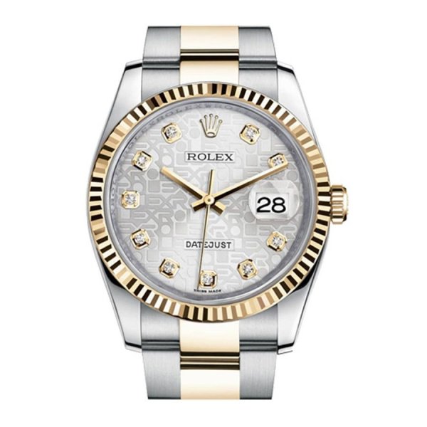 Rolex Datejust Lady Steel Yellow Gold 36mm 116233-Silver-Jubilee-Diamond-Oyster 23168